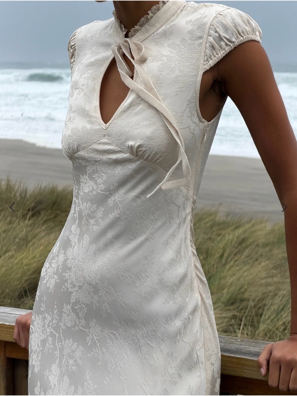 New Rumored Ivory Jacquard Portofino Maxi Dress Large